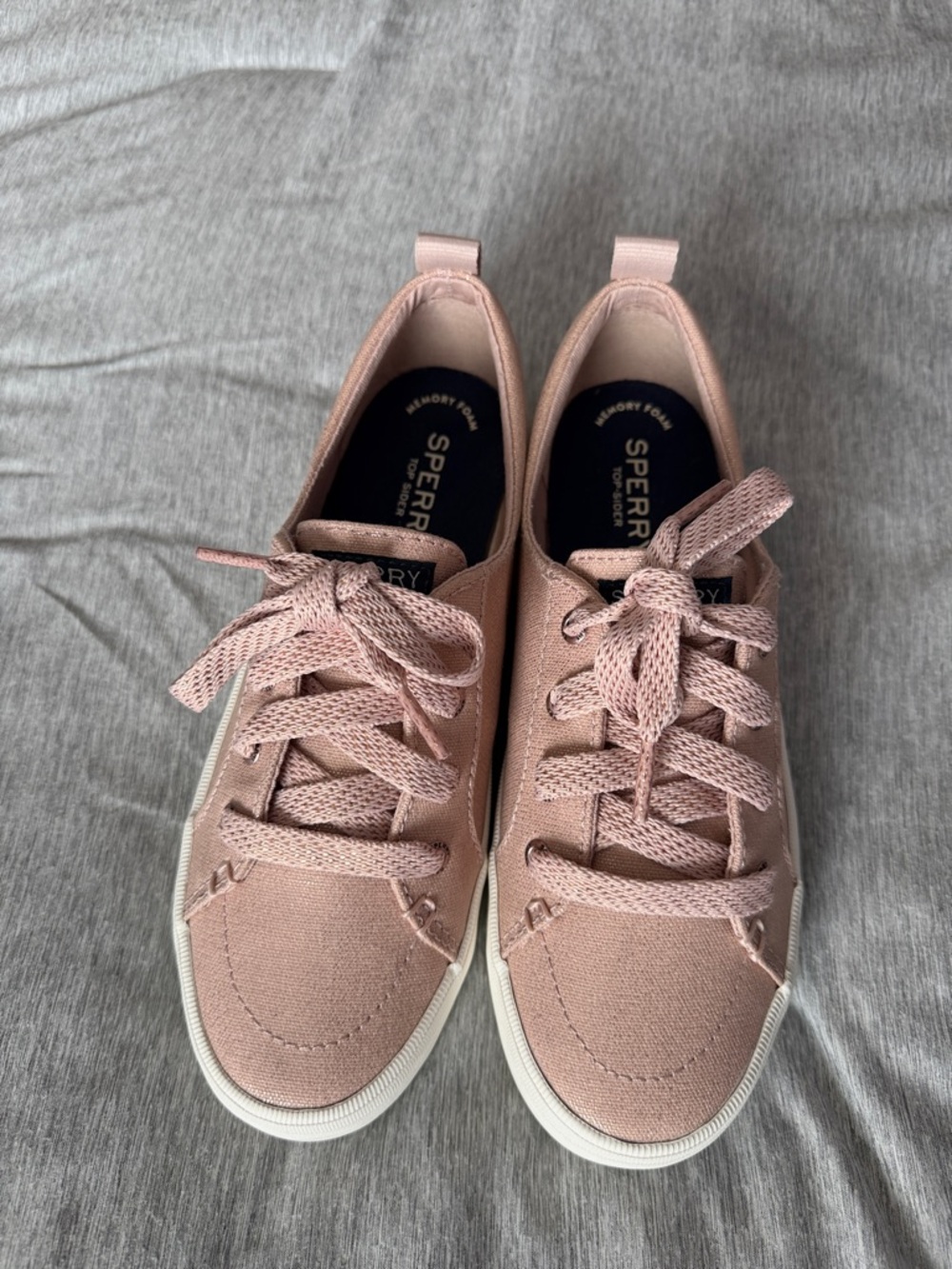 Sperry Blush Pink Canvas Lace-Up Women's Sneakers